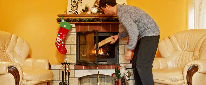Rusted Metal Fireplace Restoration in Santa Fe, New Mexico